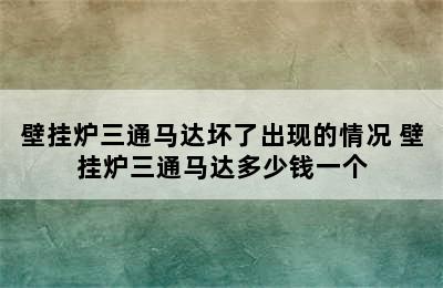 壁挂炉三通马达坏了出现的情况 壁挂炉三通马达多少钱一个